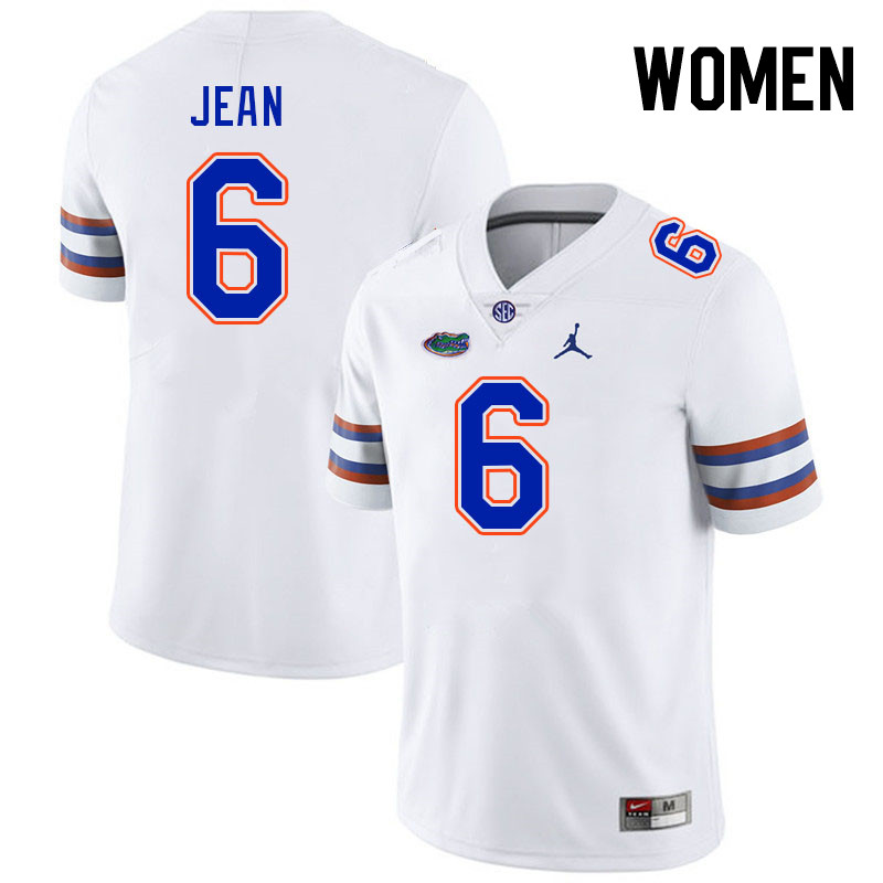 Women #6 Andy Jean Florida Gators College Football Jerseys Stitched-White